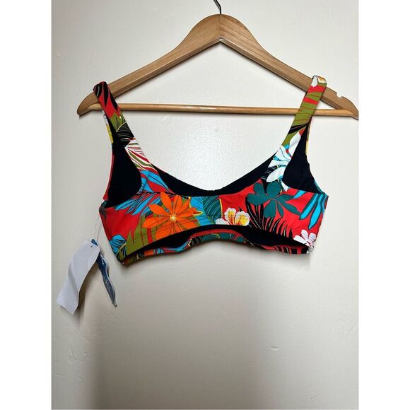 Skinny Dippers by Miraclesuit Hibiscus Hawaiian Print Bikini Top Size Small - Picture 5 of 5